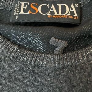 Escada Women's Black Grey Crewneck Sweater
